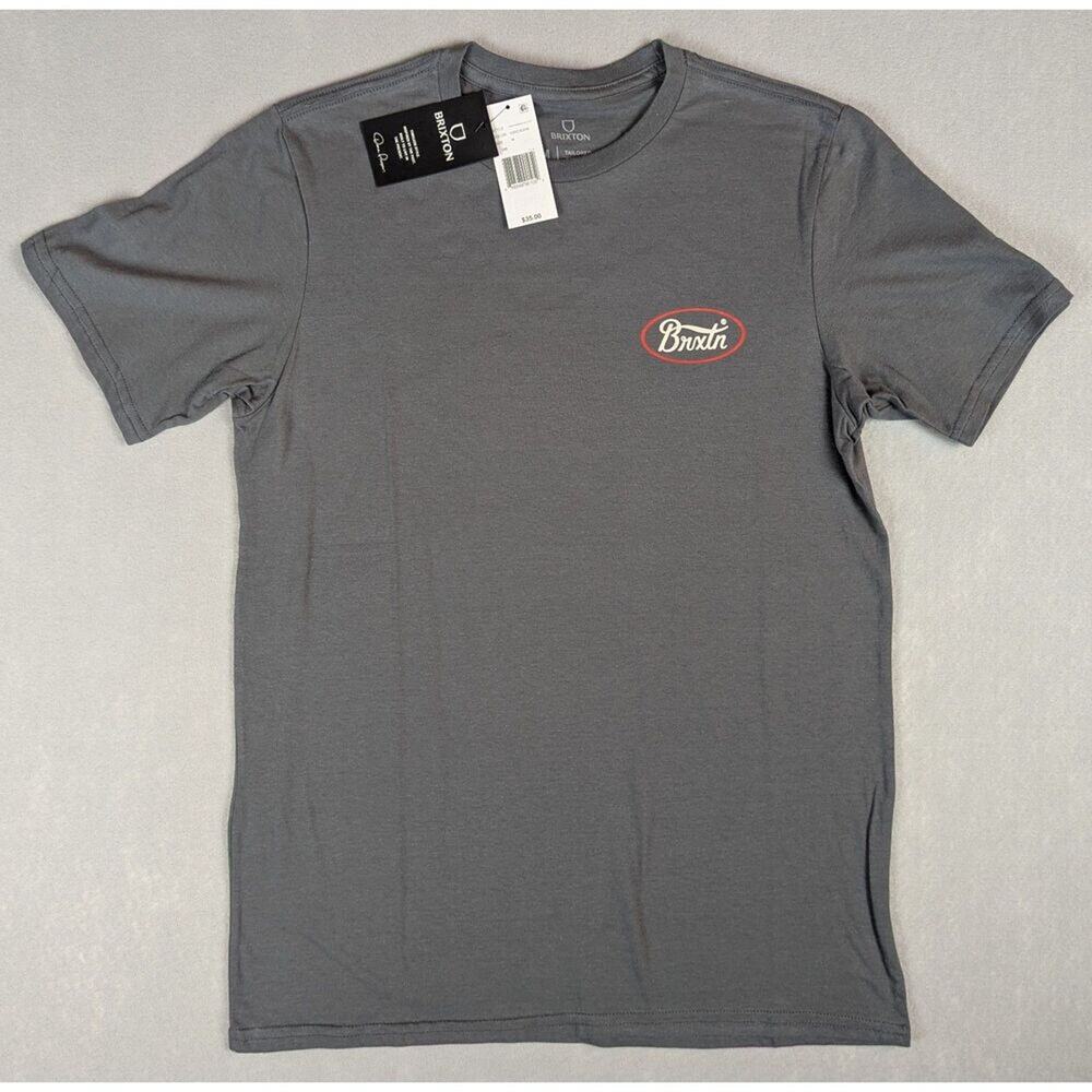 NWT Men's Brixton Parsons Logo Short Sleeve Graphic T-Shirt Charcoal Size M